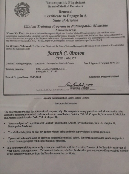 General Info Doctor Joe Brown Naturopathic Medicine